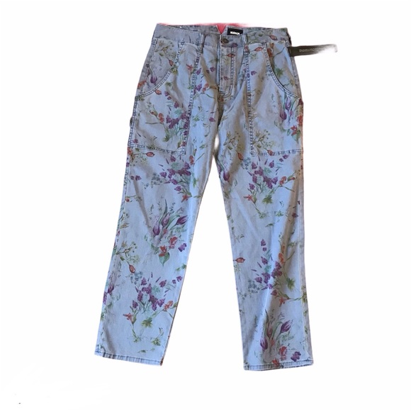 Hudson Jeans Floral Denim High Rise Ankle Pants New with Tags - Picture 1 of 7